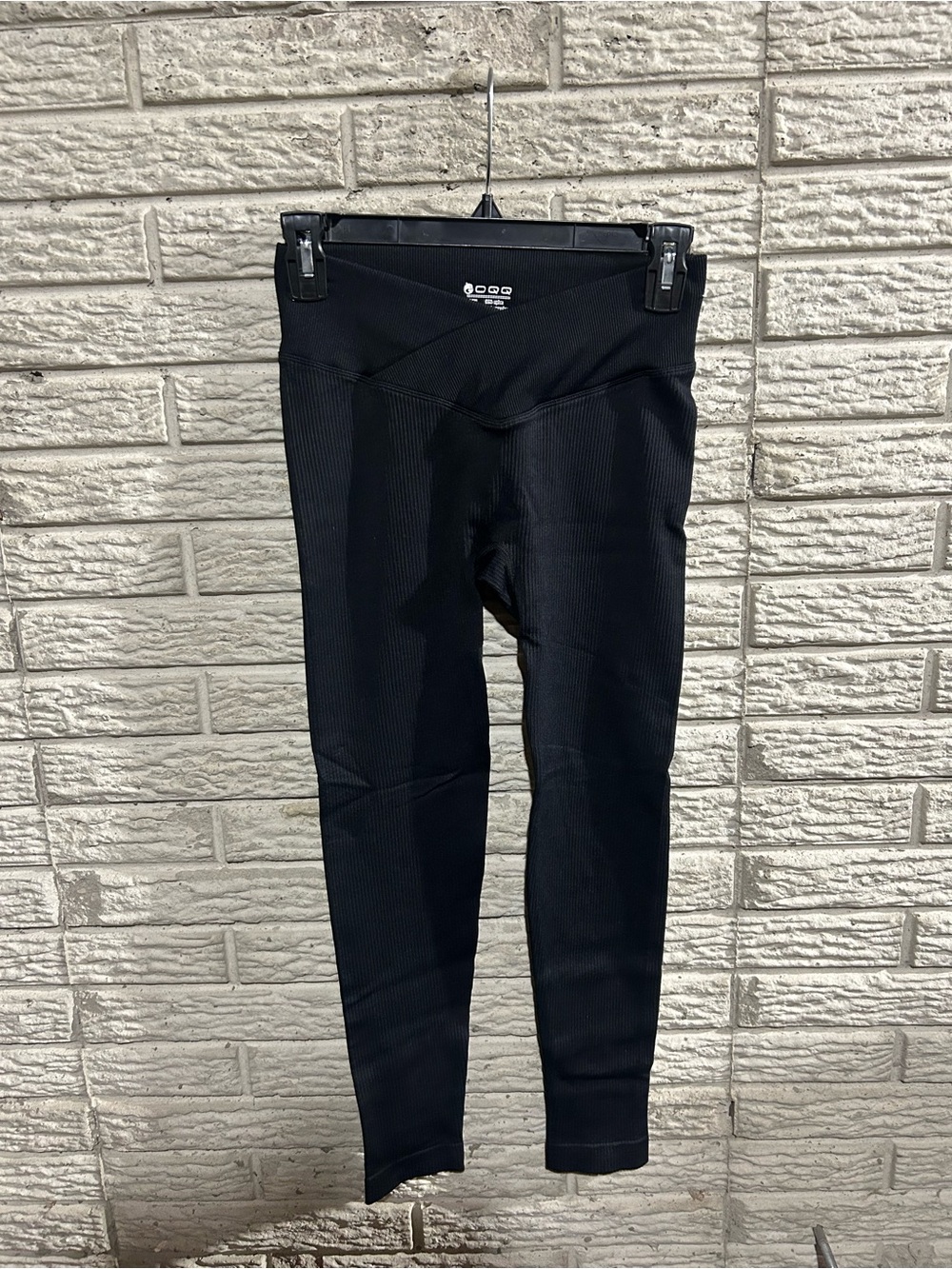OQQ Cross Over High Waist Athletic Lounge Pants Size Small Black